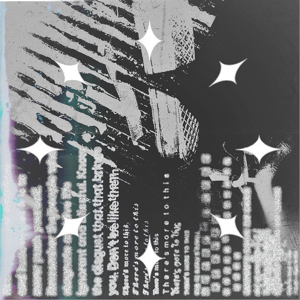 Low-contrast image of text, diamonds and other textures
