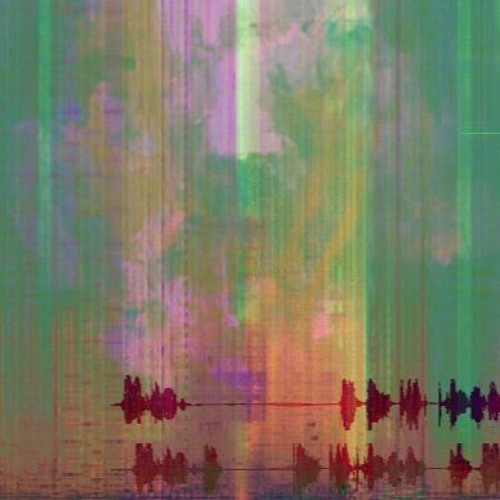Chaotic image of a spectrogram and other images with the only discernable objects being two rows of audio waveforms in the bottom right