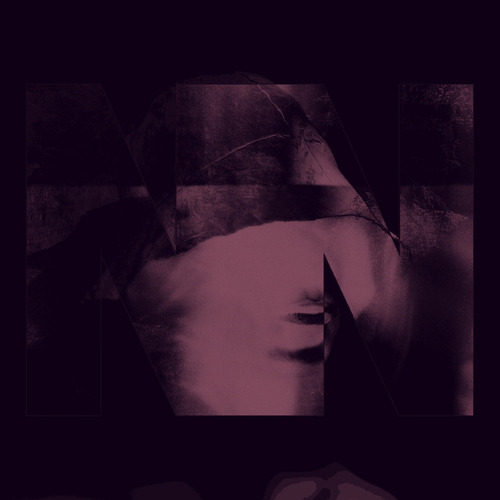 A Purple-tinted and hazy image of a silhouetted person with a bucket hat on